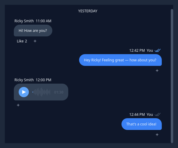 QCustomChatThread in dark theme